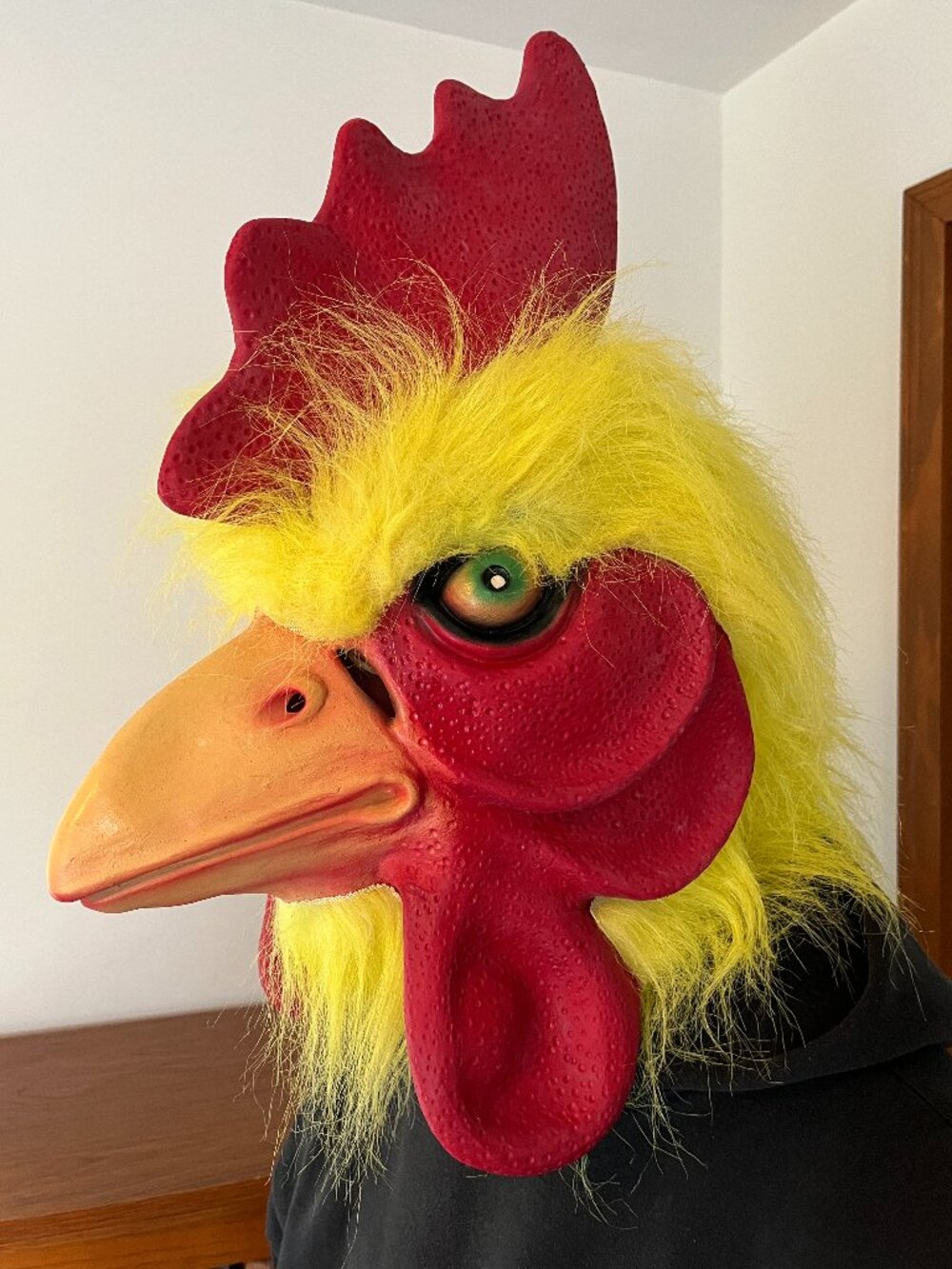 Yellow Rooster Mask Adult Latex Chicken Head Mask Halloween Costume Cosplay Prop